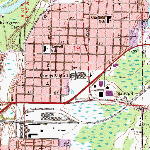 Topographic Map of Brainerd Mall, MN