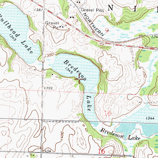 Topographic Map of Bredeson Lake, MN