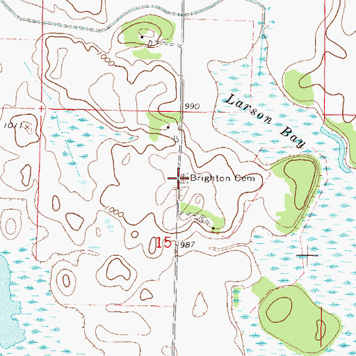 Topographic Map of Brighton Cemetery, MN