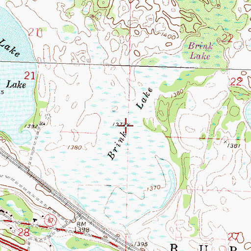 Topographic Map of Brink Lake, MN