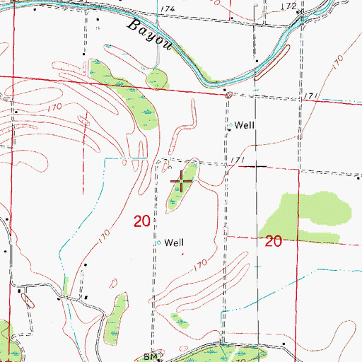 Topographic Map of Flag Pond, AR