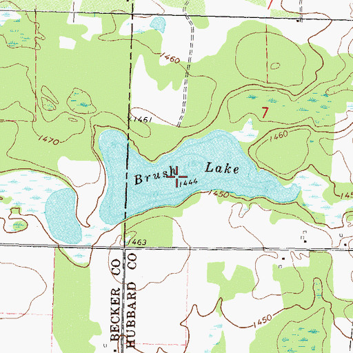 Topographic Map of Brush Lake, MN