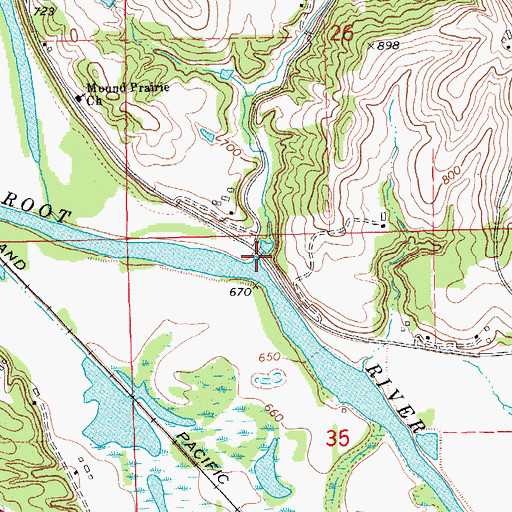 Topographic Map of Brush Valley, MN