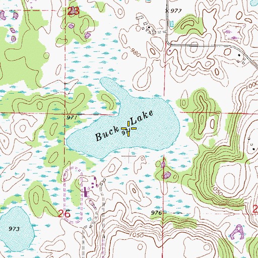 Topographic Map of Buck Lake, MN