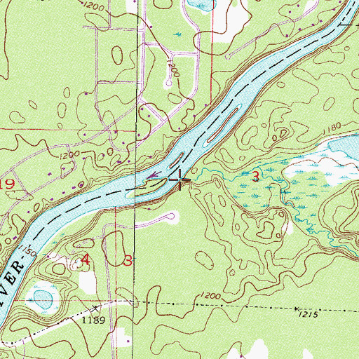Topographic Map of Buffalo Creek, MN