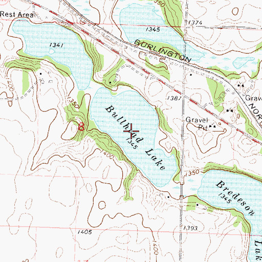 Topographic Map of Bullhead Lake, MN