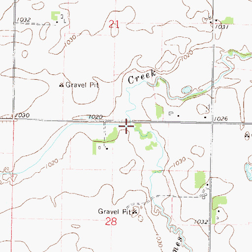 Topographic Map of Butterfield Creek, MN