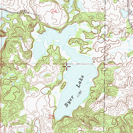 Topographic Map of Byer Lake, MN