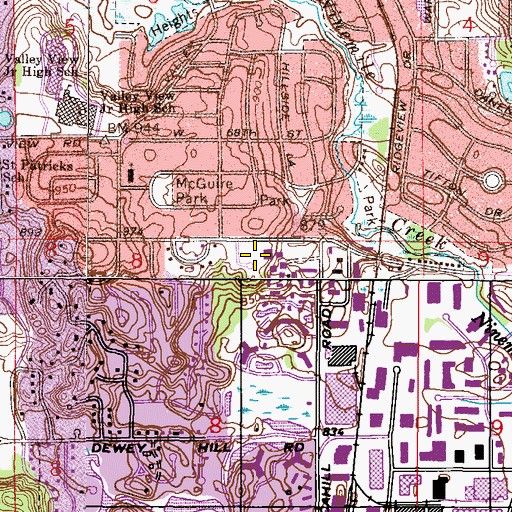Topographic Map of Cahill School, MN