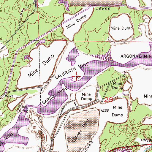 Topographic Map of Calbraith Mine, MN