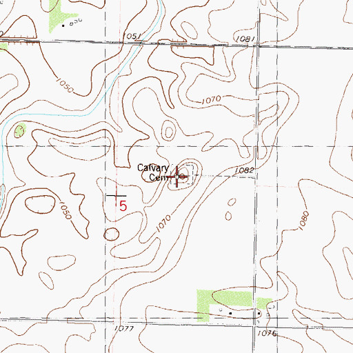Topographic Map of Calgary Cemetery, MN