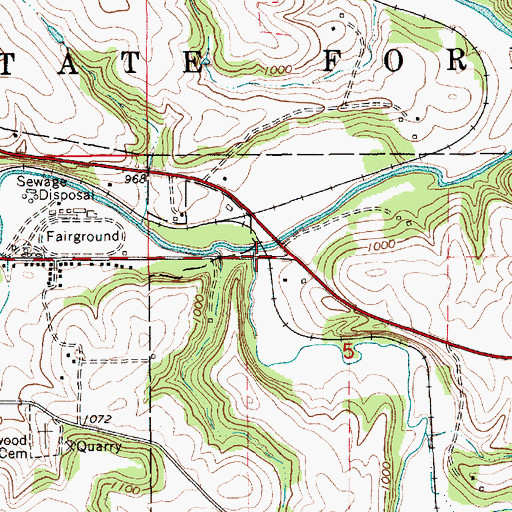 Topographic Map of Camp Creek, MN