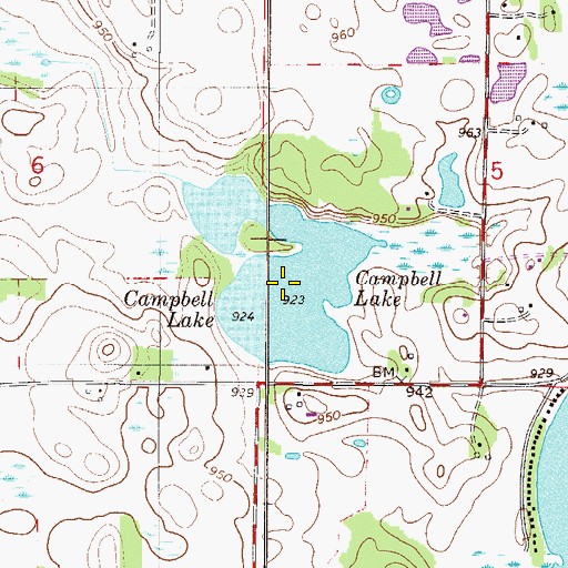 Topographic Map of Campbell Lake, MN