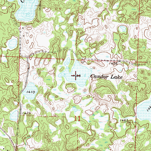 Topographic Map of Candor Lake, MN