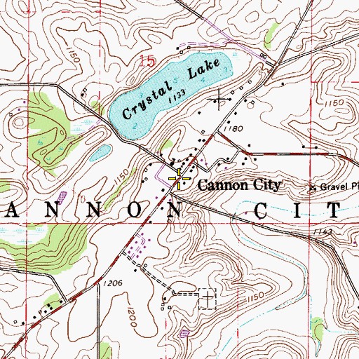 Topographic Map of Cannon City, MN