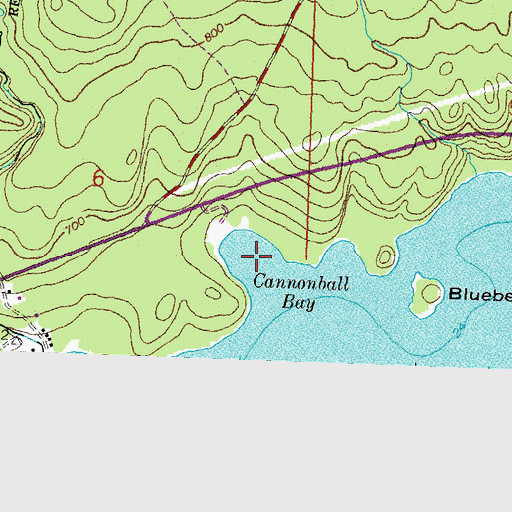 Topographic Map of Cannonball Bay, MN