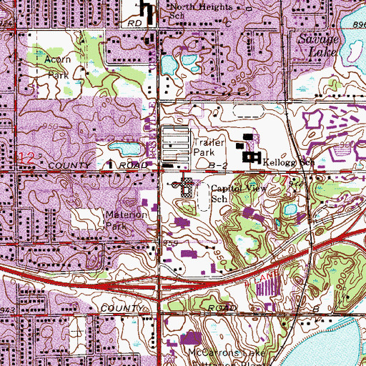 Topographic Map of East View Academy, MN