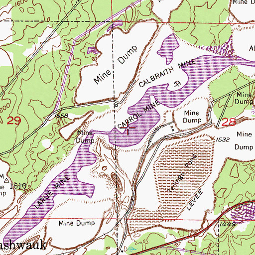 Topographic Map of Carrol Mine, MN