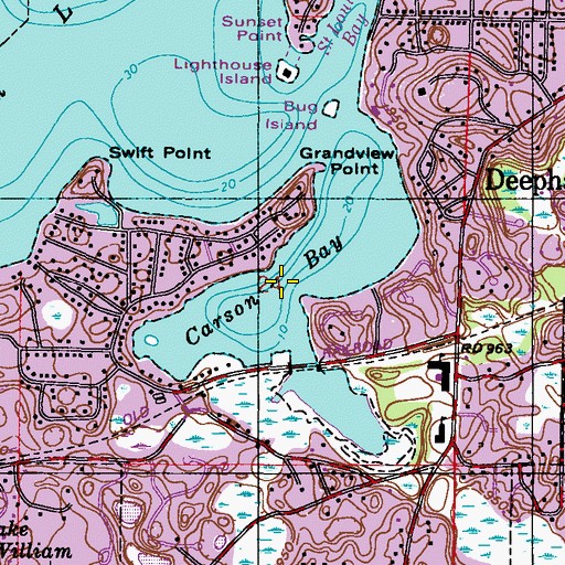 Topographic Map of Carson Bay, MN