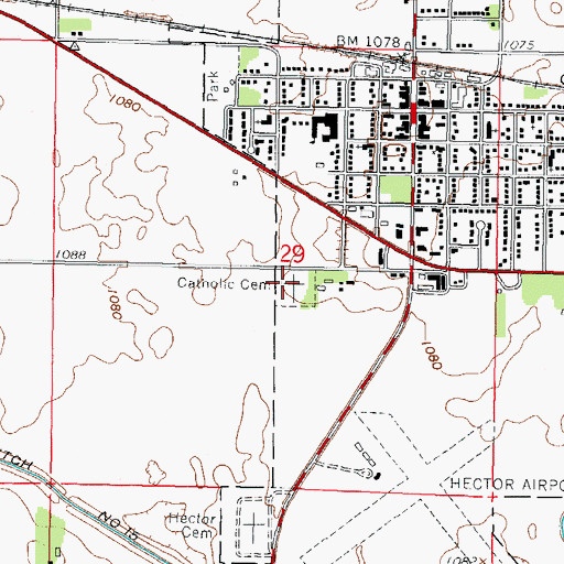 Topographic Map of Saint John's Catholic Cemetery, MN