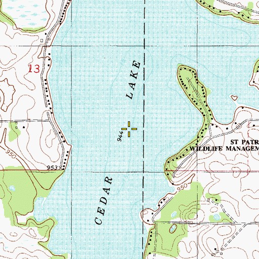 Topographic Map of Cedar Lake, MN