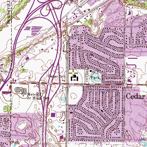 Topographic Map of Cedar School, MN