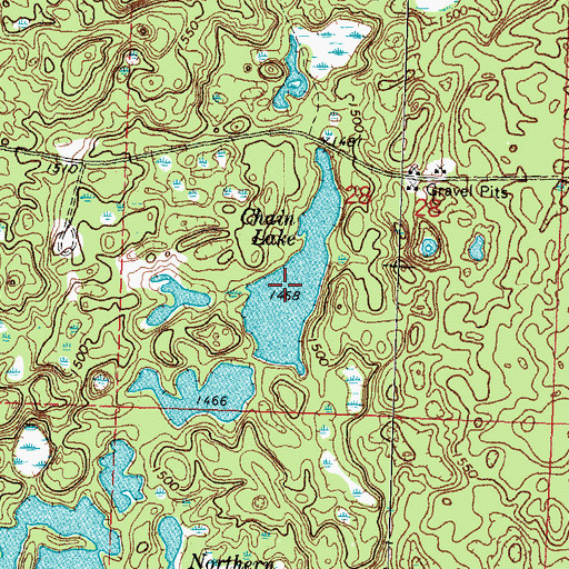 Topographic Map of Chain Lake, MN