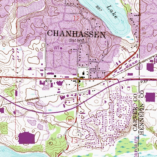 Topographic Map of Chanhassen, MN