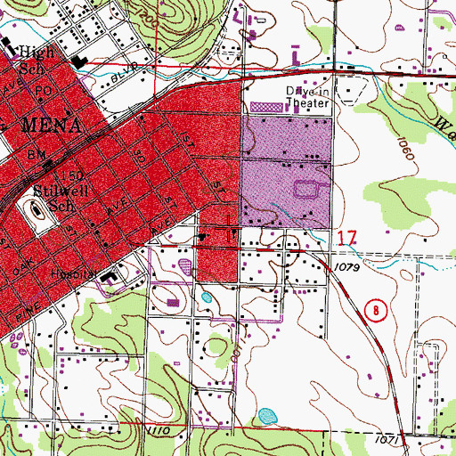 Topographic Map of First Freewill Baptist Church, AR