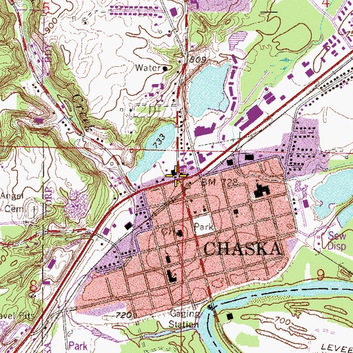 Topographic Map of Chaska, MN