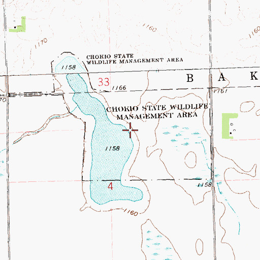 Topographic Map of Chokio State Wildlife Management Area, MN