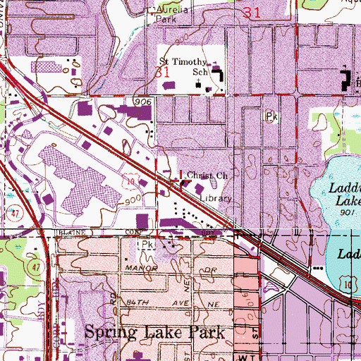 Topographic Map of Christ Church, MN