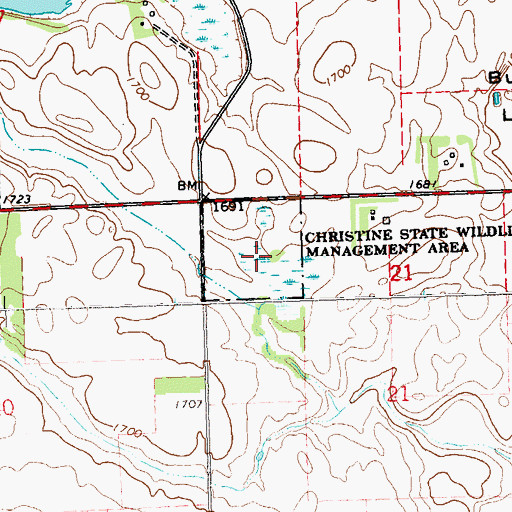 Topographic Map of Christine State Wildlife Management Area, MN