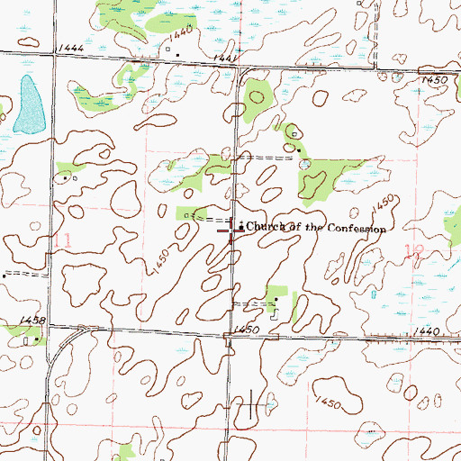 Topographic Map of Church of the Confession, MN