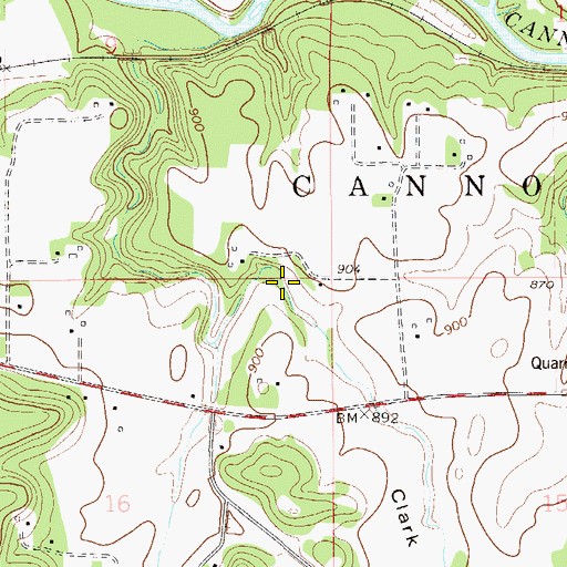 Topographic Map of Clark Valley, MN
