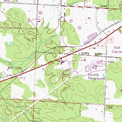 Topographic Map of South 71 Church of Christ, AR