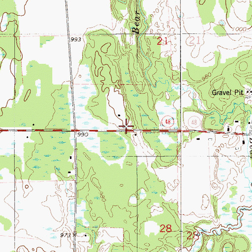 Topographic Map of Cloverdale School, MN