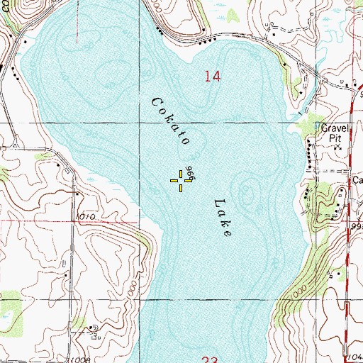 Topographic Map of Cokato Lake, MN