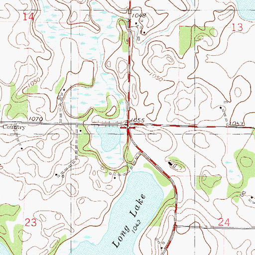 Topographic Map of Collins District School (historical), MN