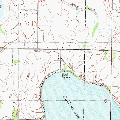 Topographic Map of Collinwood School, MN