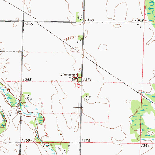 Topographic Map of Compton Cemetery, MN