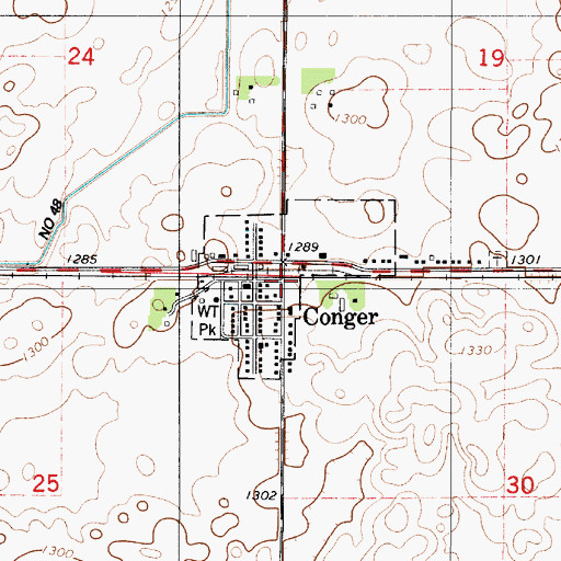 Topographic Map of Conger, MN