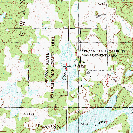 Topographic Map of Coon Lake, MN