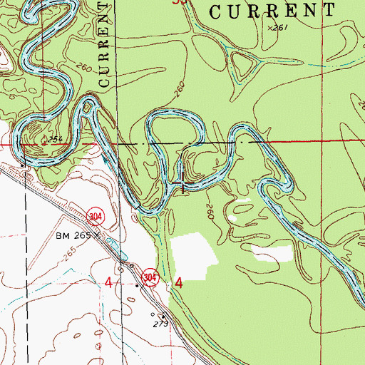 Topographic Map of India Ford, AR