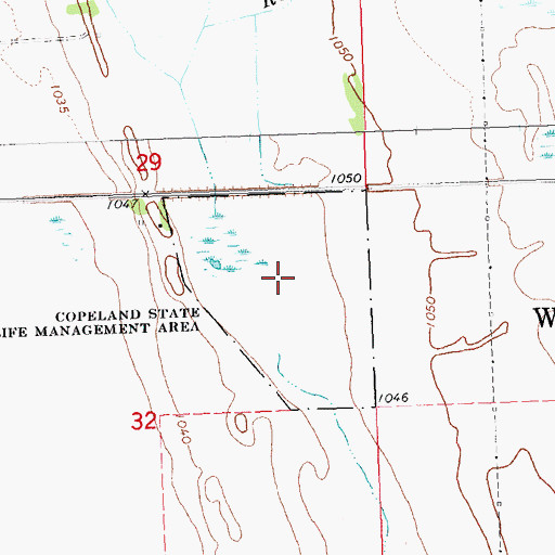 Topographic Map of Copeland State Wildlife Management Area, MN