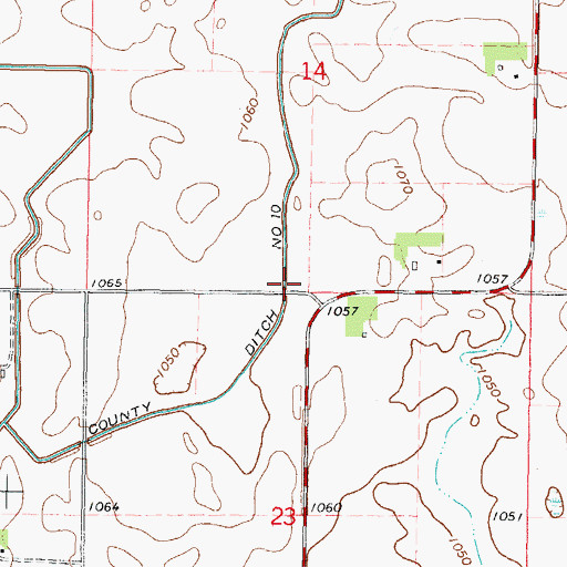 Topographic Map of County Ditch Number Ten, MN