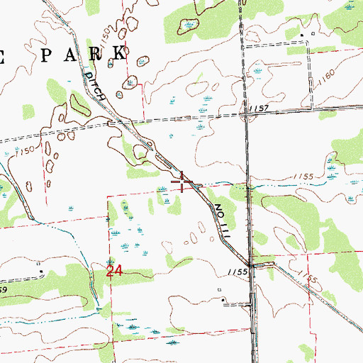 Topographic Map of County Ditch Number One Hundred Eleven, MN