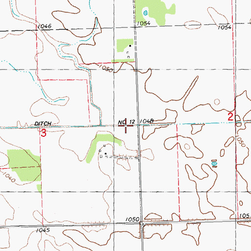 Topographic Map of County Ditch Number Twelve, MN