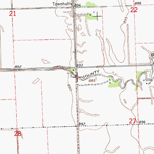 Topographic Map of County Ditch Number Fifteen, MN