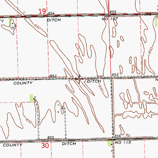 Topographic Map of County Ditch Number One Hundred Sixtythree, MN